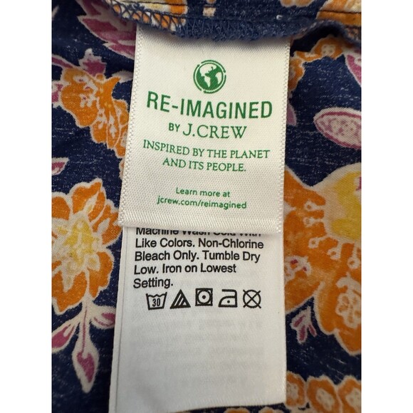 NWT J Crew Harbour Side-Cutout Midi Dress Size Small Tall Blue Orange Floral - Picture 14 of 16